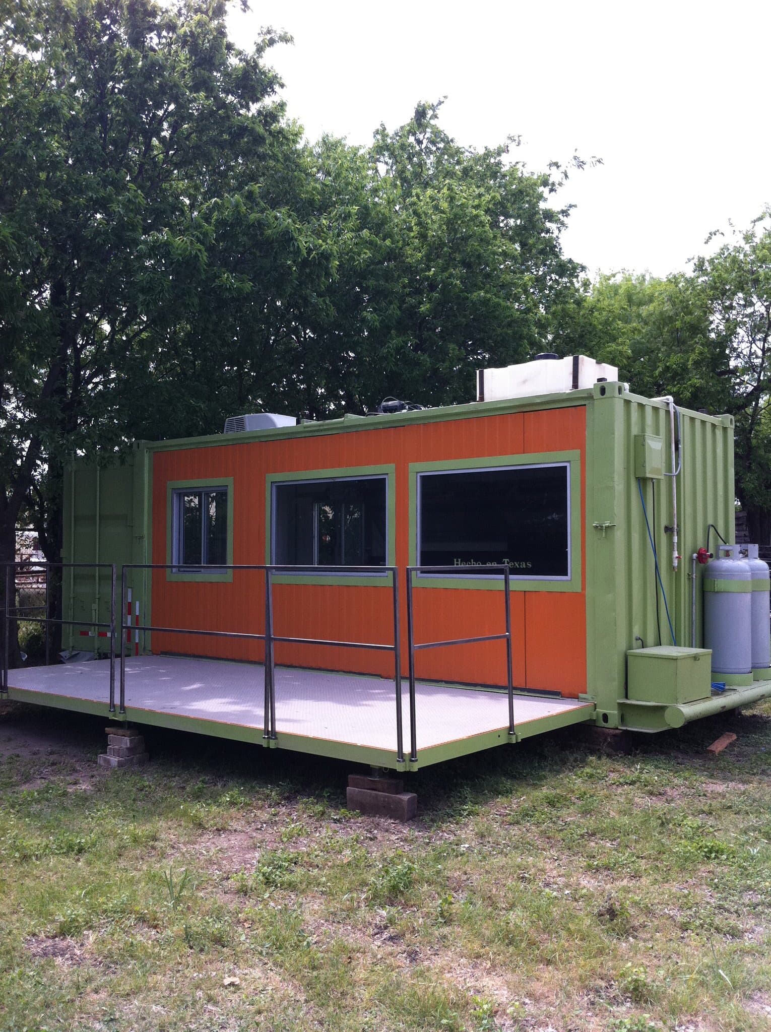 Shipping container food stand exterior