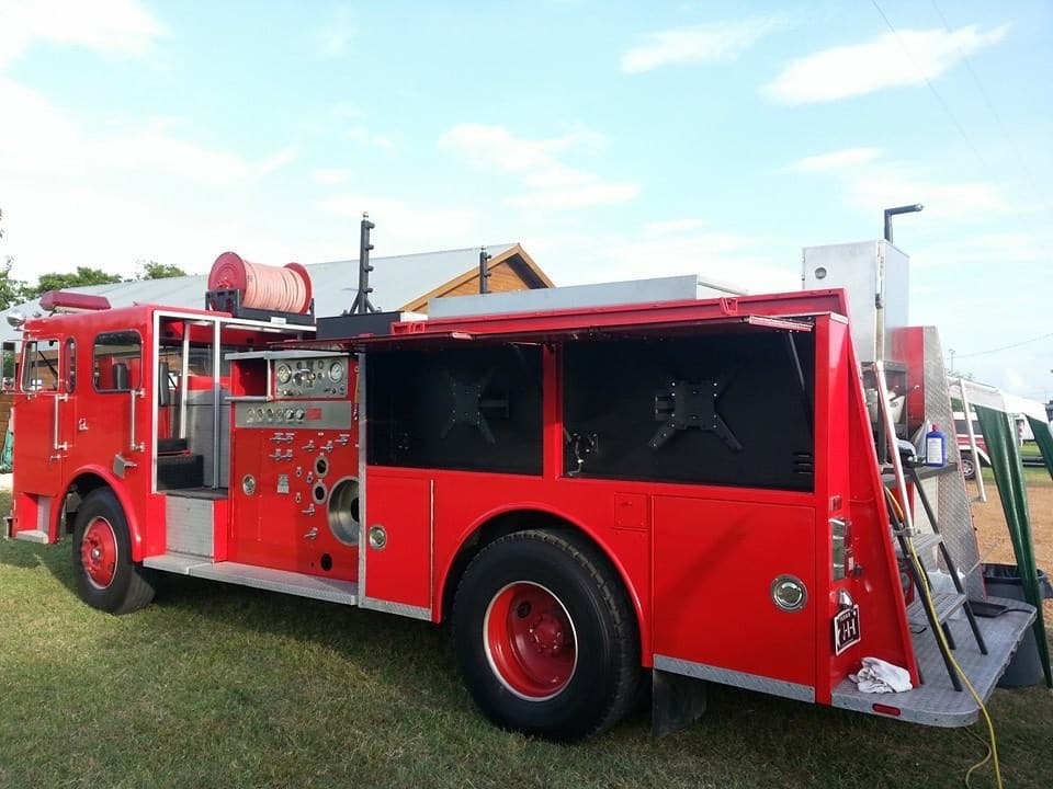 Fire truck conversion build in progress